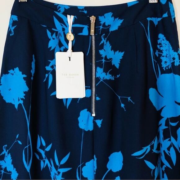 Ted Baker Selaah Bluebell Side Slit Midi Skirt Floral Vacation Date 2 US 0 TB - Picture 8 of 13
